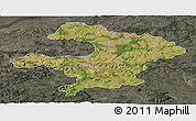 Satellite Panoramic Map of Razgrad, darken, semi-desaturated