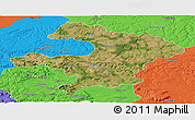 Satellite Panoramic Map of Razgrad, political outside
