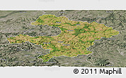 Satellite Panoramic Map of Razgrad, semi-desaturated