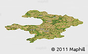 Satellite Panoramic Map of Razgrad, single color outside