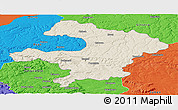 Shaded Relief Panoramic Map of Razgrad, political outside