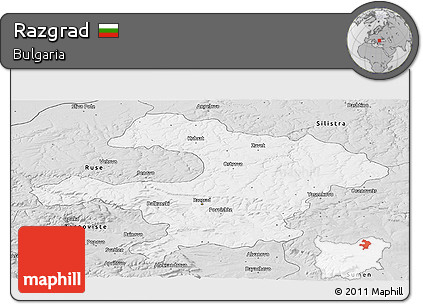 Silver Style Panoramic Map of Razgrad
