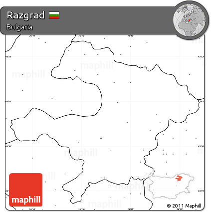 Blank Simple Map of Razgrad, no labels