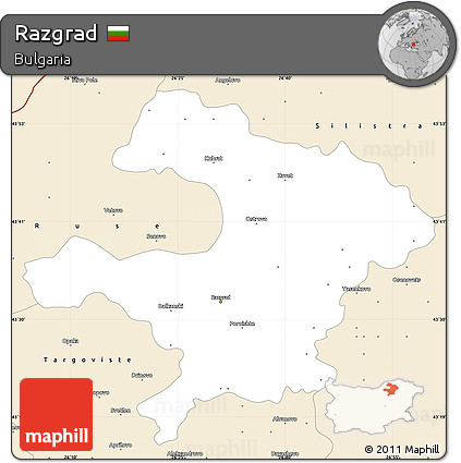 Classic Style Simple Map of Razgrad