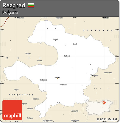 Classic Style Simple Map of Razgrad