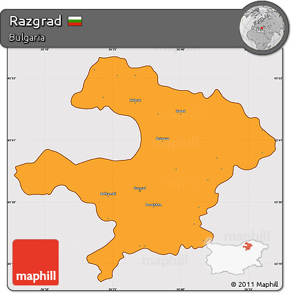 Political Simple Map of Razgrad, cropped outside