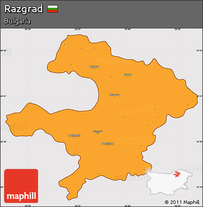 Political Simple Map of Razgrad, cropped outside