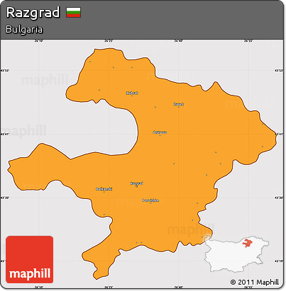 Political Simple Map of Razgrad, cropped outside