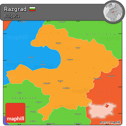 Political Simple Map of Razgrad