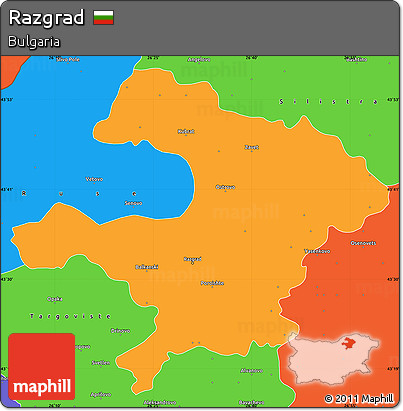 Political Simple Map of Razgrad