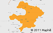 Political Simple Map of Razgrad, single color outside, borders and labels