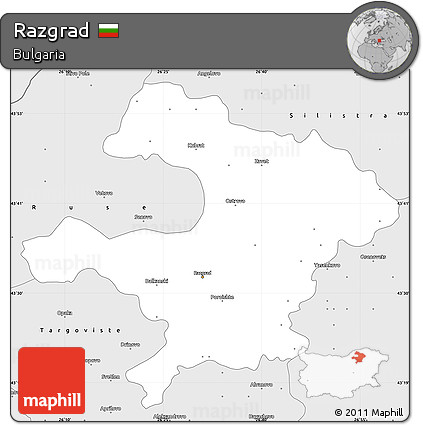 Silver Style Simple Map of Razgrad