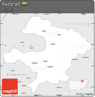 Silver Style Simple Map of Razgrad