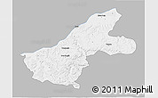Gray 3D Map of Ruse, single color outside