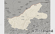 Shaded Relief 3D Map of Ruse, darken, semi-desaturated