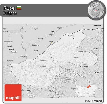 Silver Style 3D Map of Ruse