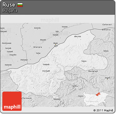 Silver Style 3D Map of Ruse