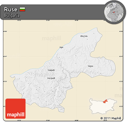 Classic Style Map of Ruse, single color outside