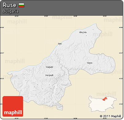 Classic Style Map of Ruse, single color outside