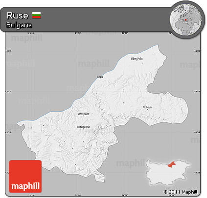 Gray Map of Ruse, single color outside