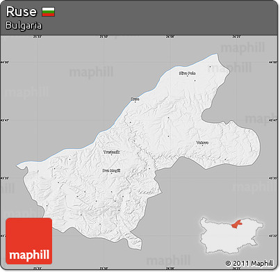 Gray Map of Ruse, single color outside