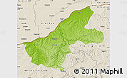 Physical Map of Ruse, shaded relief outside