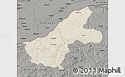 Shaded Relief Map of Ruse, darken, semi-desaturated