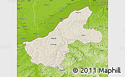 Shaded Relief Map of Ruse, physical outside
