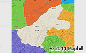 Shaded Relief Map of Ruse, political outside