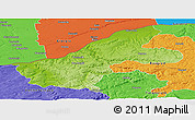 Physical Panoramic Map of Ruse, political outside