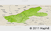 Physical Panoramic Map of Ruse, shaded relief outside