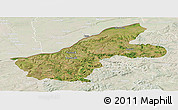 Satellite Panoramic Map of Ruse, lighten