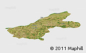 Satellite Panoramic Map of Ruse, single color outside