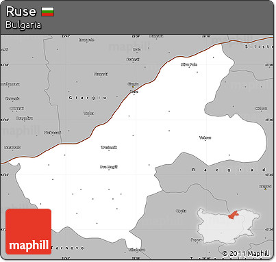 Gray Simple Map of Ruse