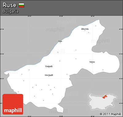 Gray Simple Map of Ruse, single color outside