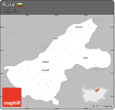 Gray Simple Map of Ruse, single color outside