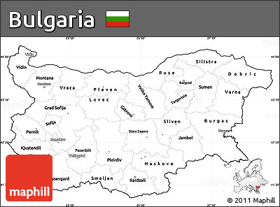 Blank Simple Map of Bulgaria, cropped outside