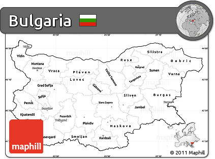 Blank Simple Map of Bulgaria, cropped outside