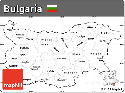 Blank Simple Map of Bulgaria, cropped outside