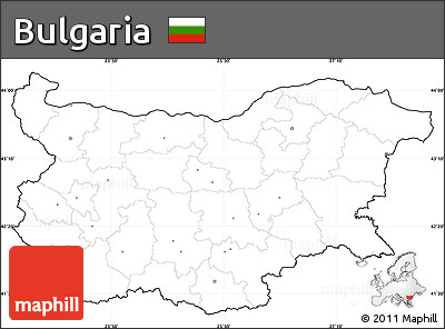 Blank Simple Map of Bulgaria, cropped outside, no labels