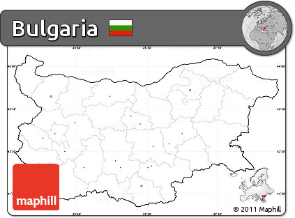 Blank Simple Map of Bulgaria, cropped outside, no labels