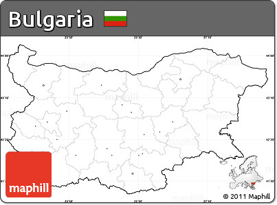 Blank Simple Map of Bulgaria, cropped outside, no labels