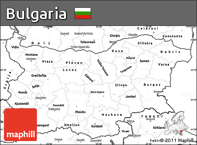 Blank Simple Map of Bulgaria