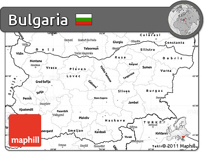 Blank Simple Map of Bulgaria
