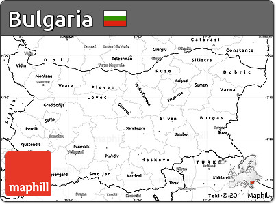 Blank Simple Map of Bulgaria
