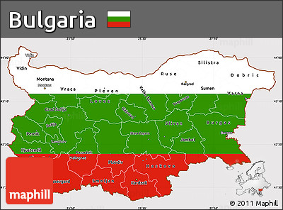 Flag Simple Map of Bulgaria, flag centered