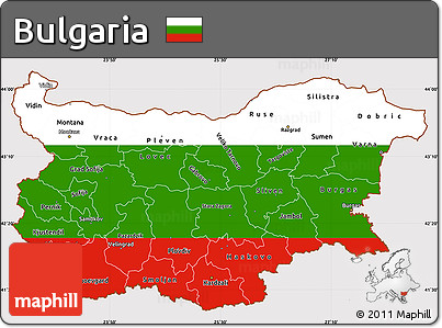 Flag Simple Map of Bulgaria, flag centered