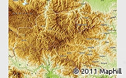 Physical Map of Smoljan