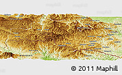 Physical Panoramic Map of Smoljan