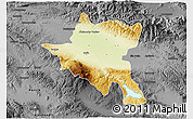 Physical 3D Map of Sofija, darken, desaturated